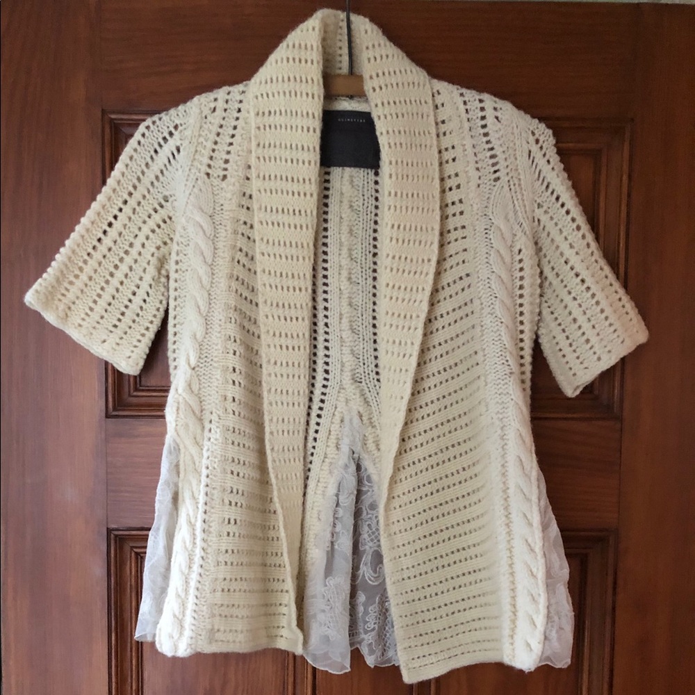 Anthropologie Guinevere Cardigan with Lace Inserts